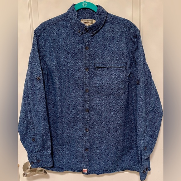 Duluth Trading Co Other - Duluth‎ Trading Blue Button Up Shirt Zip-Pocket Roll-Tab Gorpcore Work Medium